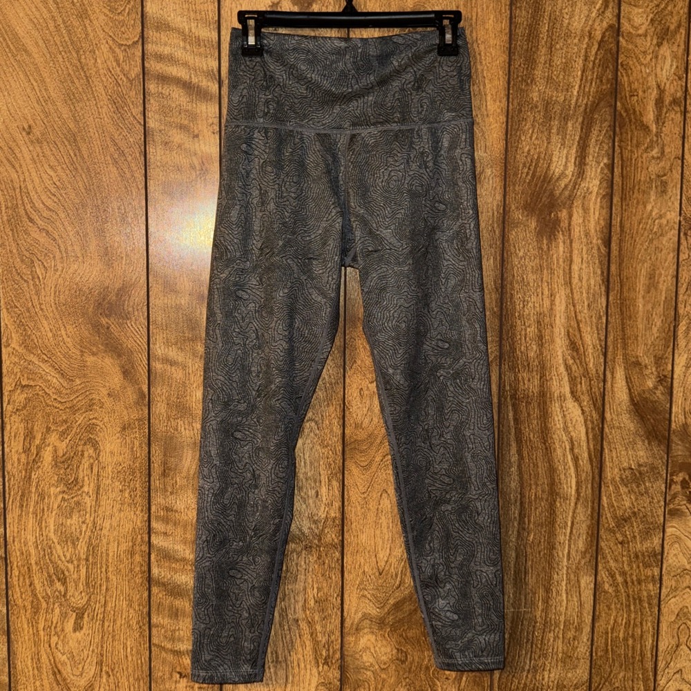 Terramar Performance Series 3.0 Grey Topographic Print Leggings Womens Medium